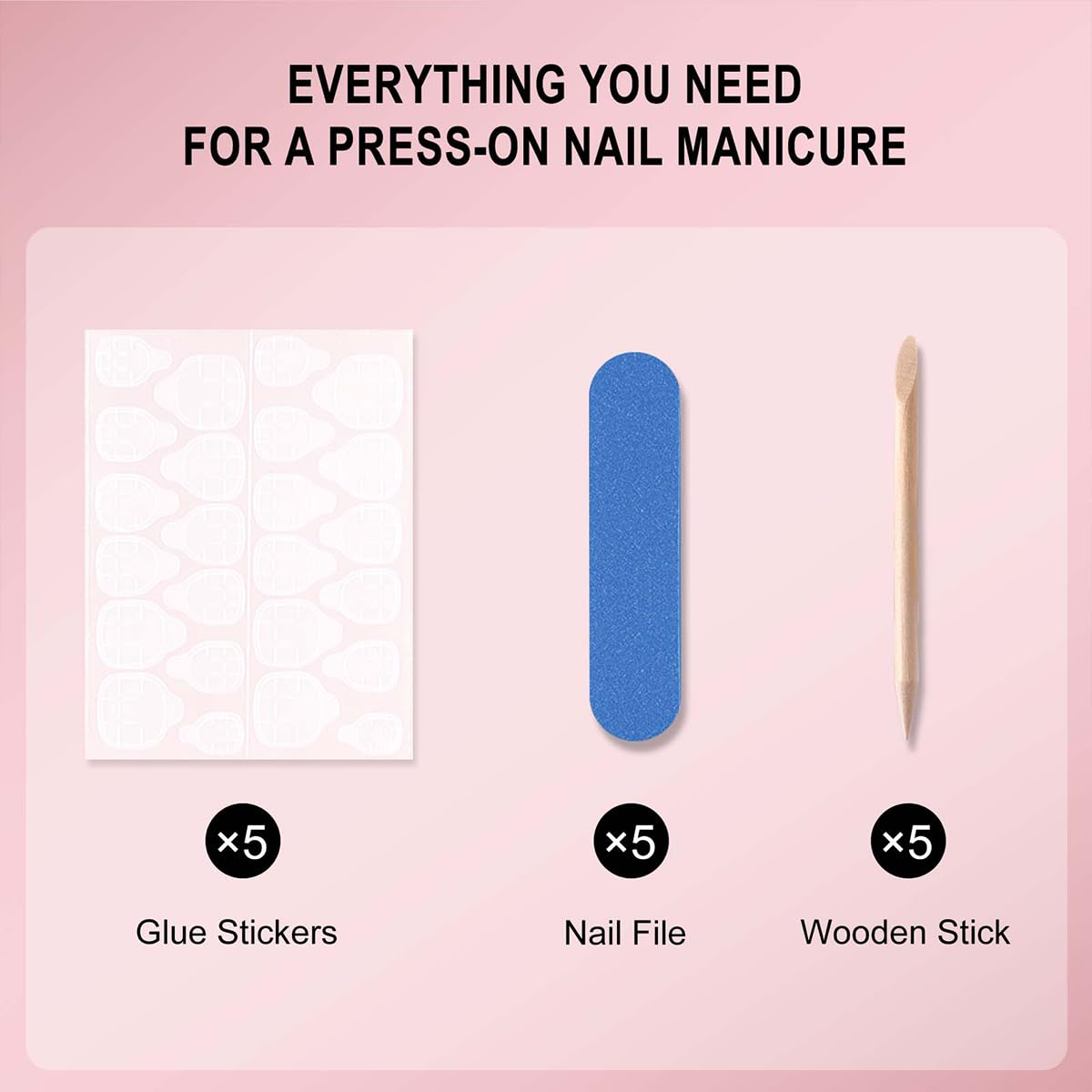 120Pcs Black French Tip Press on Nails Long Coffin Fake Nails French Tip False Nails Full Cover Acrylic Glue on Nail Nude Pink Artificial Nails Reusable Stick on Nail for Women Manicure Kit