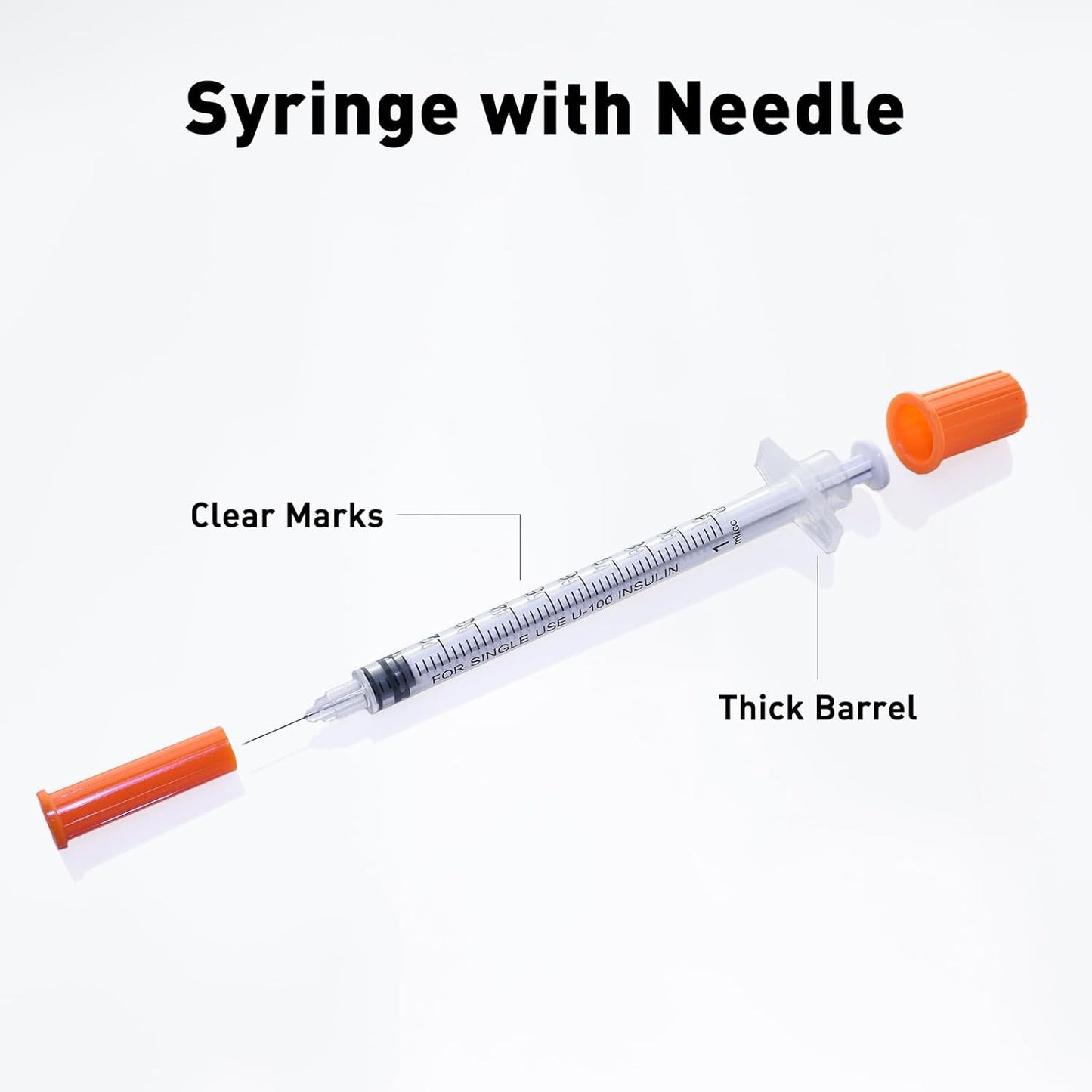 U-100 Syringe - 1cc 31 Gauge, 5/16 Inch, Individually Packed | 20 Pack