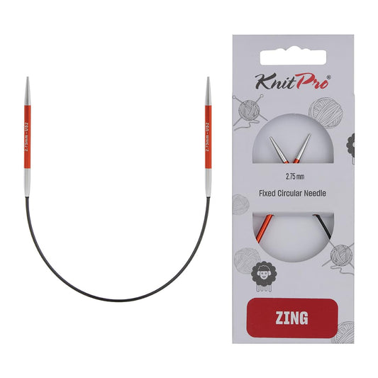 KnitPro Zing Fixed Circular Needles 9" (22.5cm) | US Size 2 (2.75mm)