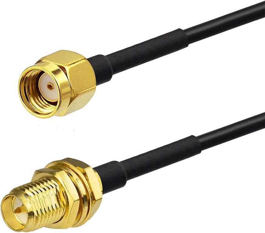 4-Pack RG174 1m 3 Bingfu WiFi Antenna Extension Cable RP-SMA Male to RP-SMA Female Bulkhead Mount Coaxial Cable feet