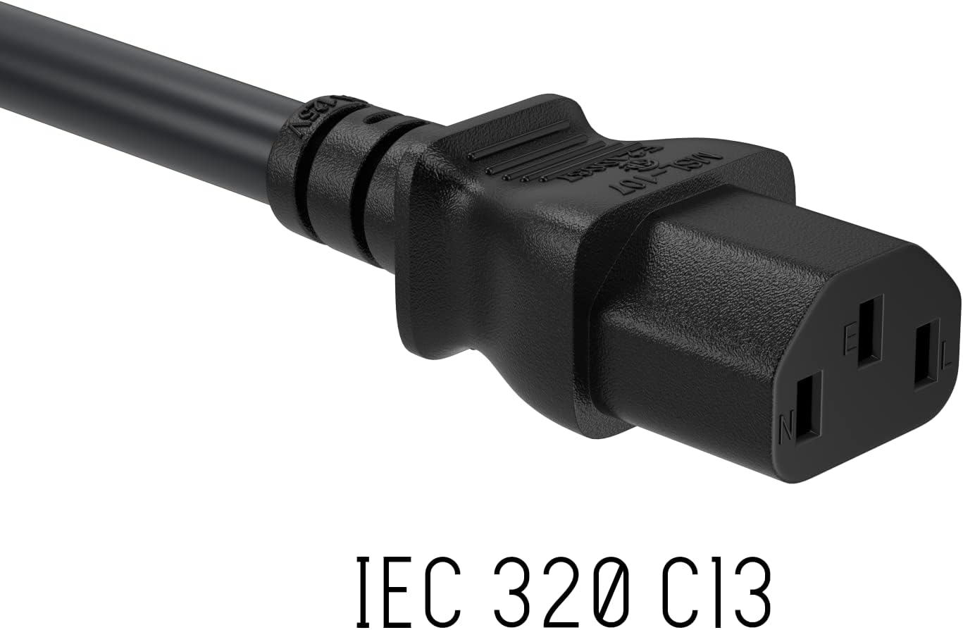 Cable Leader 15ft 14AWG 5-15P C13 3-Prong Computer Power Cord, NEMA to IEC AC Power Cable, Heavy Duty Replacement Power