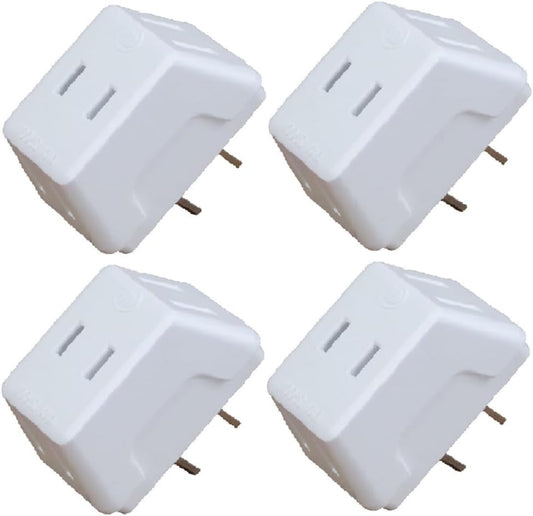 VEY14 3-in-1 2-Prong (4pcs) Mini Travel Outlet Adapter Power Converter, Portable Plug Wall Outlet Splitter