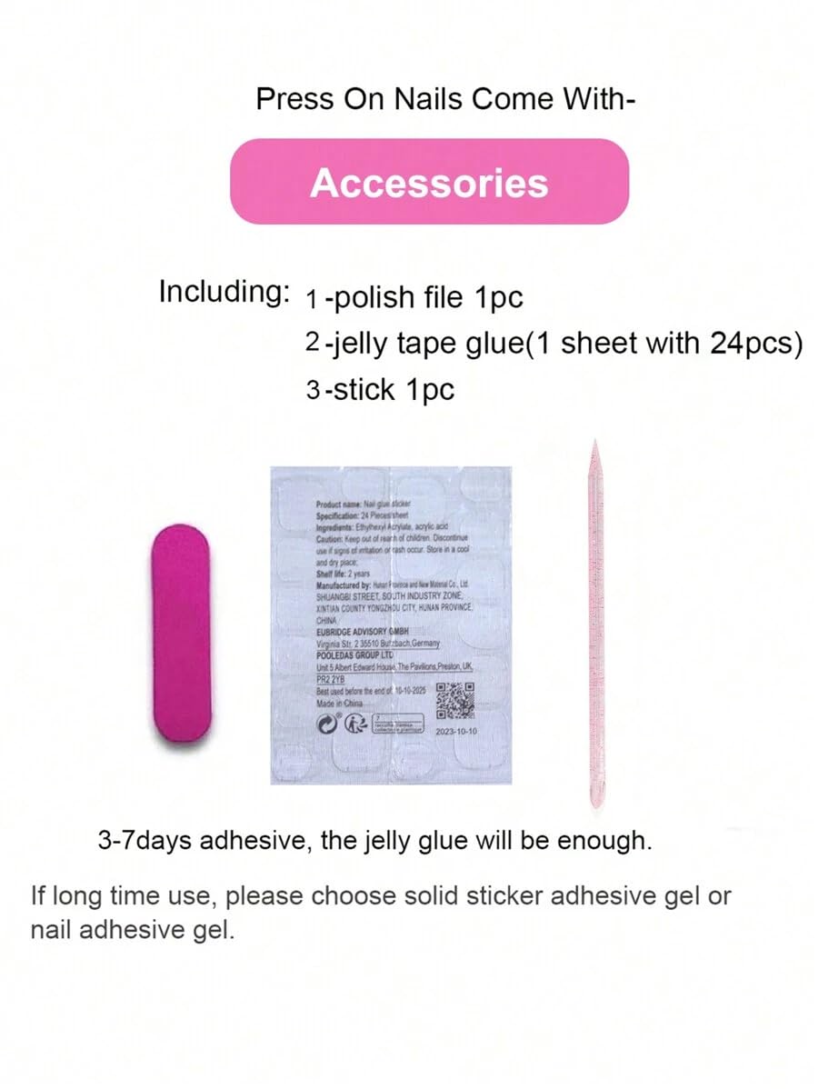 10Pcs Medium Almond Handmade Press On Nails | Easy Apply & Remove, Reusable Salon Quality Nails | Sweet Pink & Red Fake Nails with 3D Strawberry & Floral Accents (A008, S)