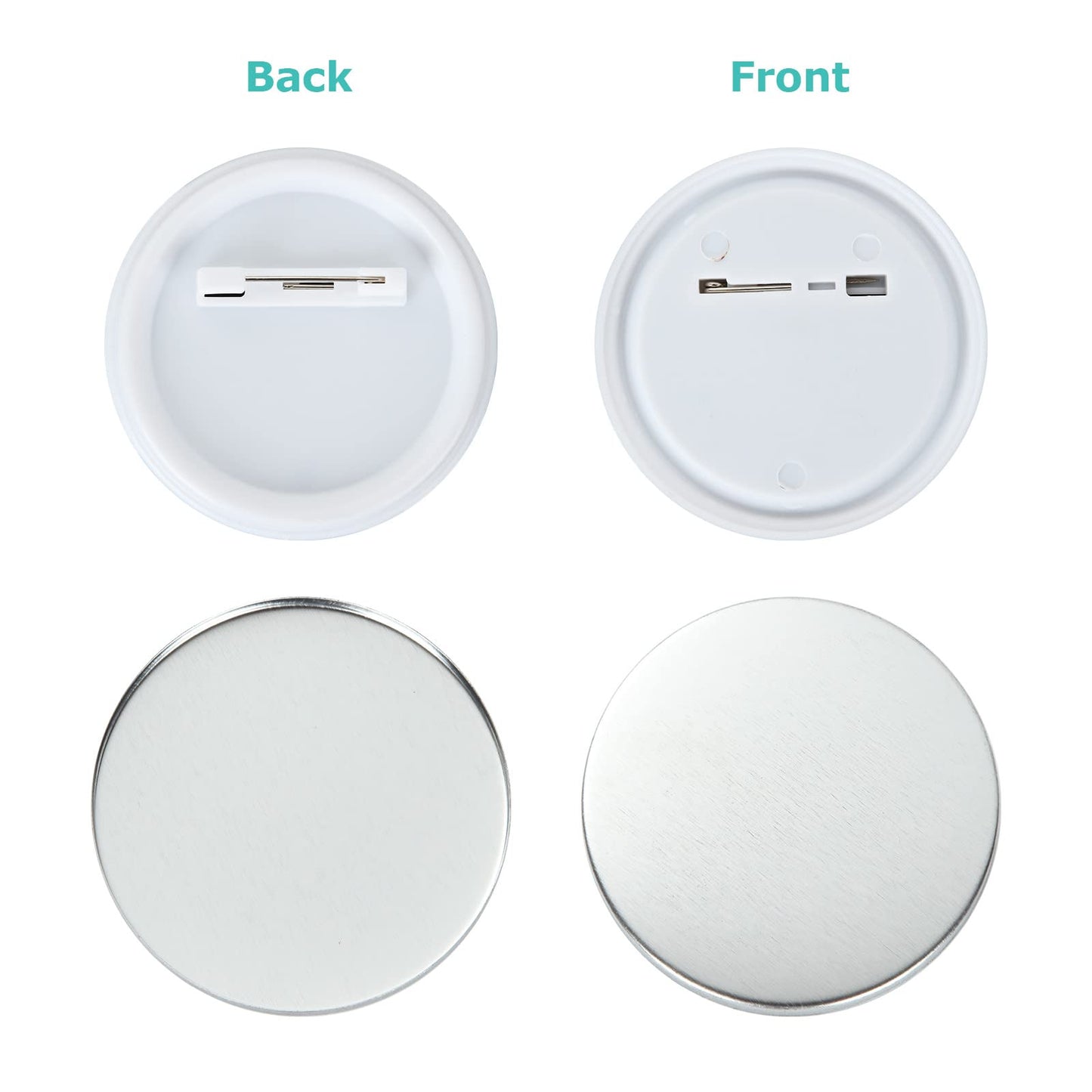 YAYODS 400 Pieces Button Maker Supplies 58mm/2.25 inch Round Badge Button Parts for Button Maker Machine, Includes Blank Pin Back Cover, Metal Cover, Clear Film, Blank Paper