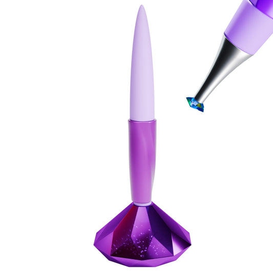 Picmondoo Flow Pen – Diamond Art Pen | No Electricity, No Wax – Pure Molecular Grip | Patented German Micro-Technology | Diamond Painting Accessory Tool for All Stone Types | Metal Tip, Pen & Holder