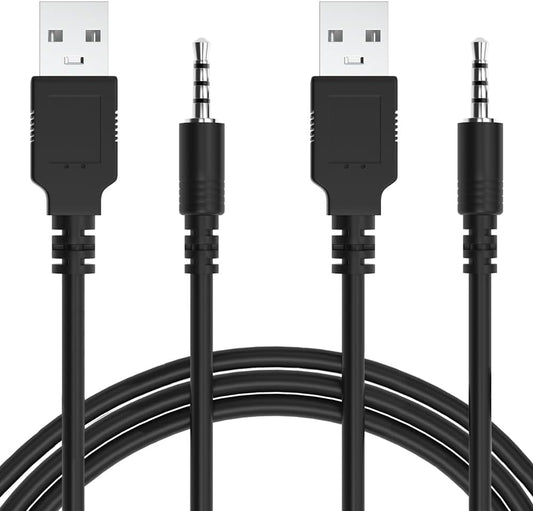 Warmstor 2-Pack 3.3-Feet 2.0 3.5mm MP3 MP4 3.5mm USB Type A Male to Male Charging Cable Charge Cord for / Players