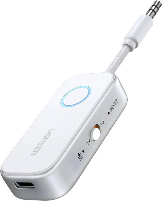 UGREEN 6.0 2 2-in-1 3.5MM Airplane Bluetooth Transmitter Receiver for Airpods or Headphones, Airplane Travel Essentials