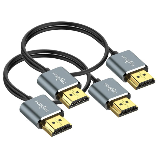 Twozoh 1.6FT 2 Pack, 4K@60Hz 18gbps 2160P/1080P Flexible & Slim HDMI Cable Ultra Thin HDMI Cord Supports High Speed