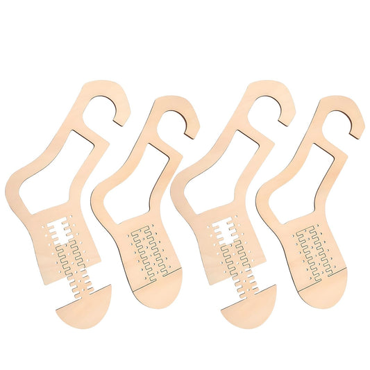 byepica 4pcs Sock blockers for Knitting, Adjustable Sock Stretcher, Wooden Stretcher Blocker for Knitting Sock Sizing Ruler Tool with Aesthetic Shape Design