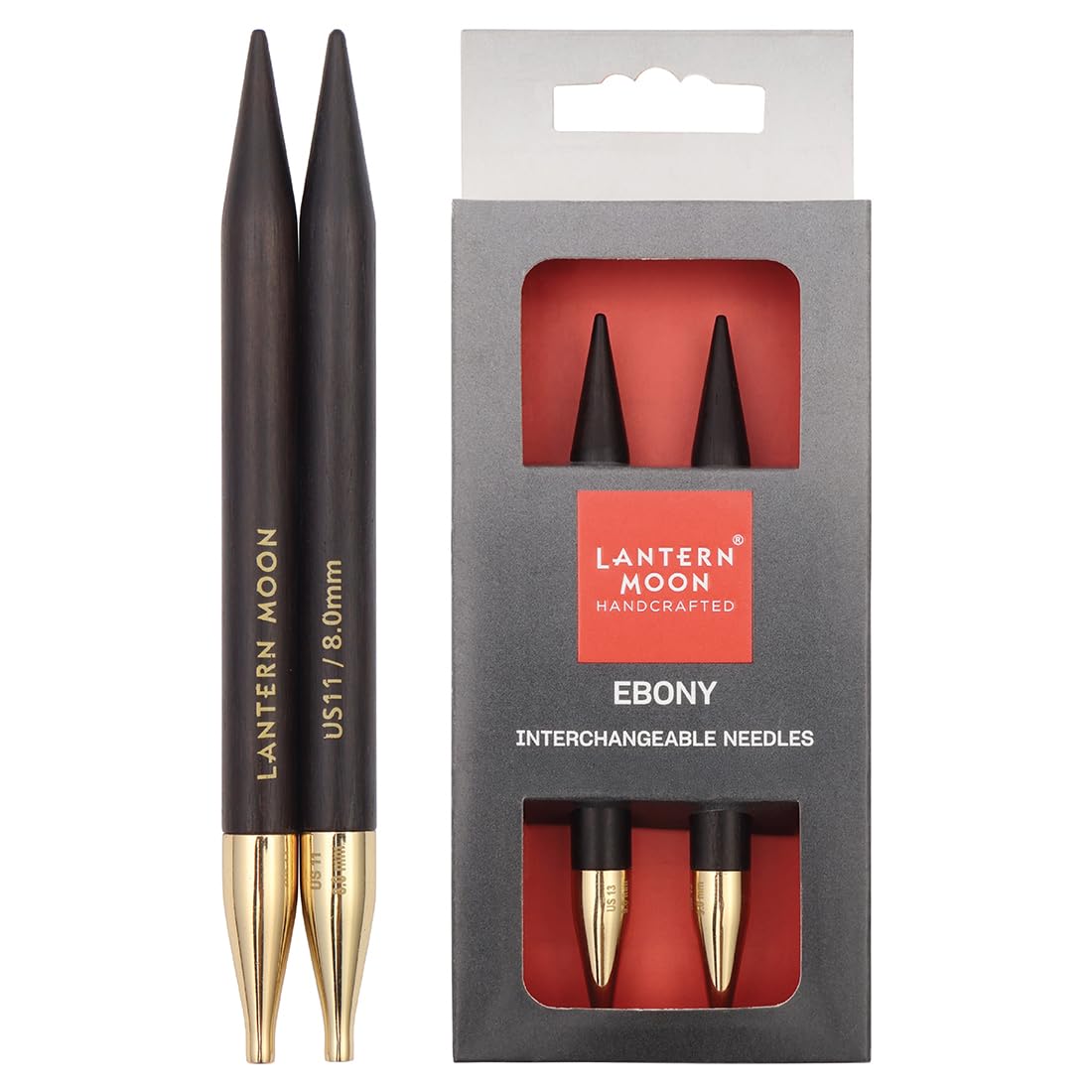 Lantern Moon Ebony Wood Interchangeable Circular Knitting Needles 5" (13cm) | US Size 11 (8mm)