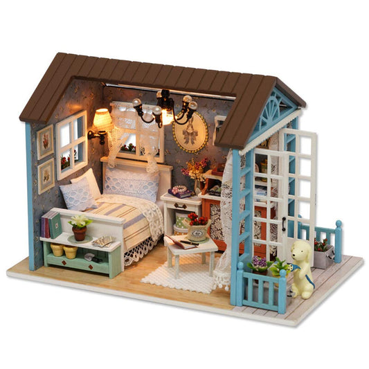 TuKIIE DIY Miniature Dollhouse Kit, 1:24 Scale Wooden Mini Doll House Accessories with Furniture for Kids Teens Adults(Forest Times)