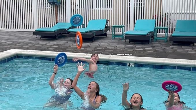 Disc - Water Disc Toy for Spring & Summer Fun - Skips, Slides, Jumps - Pools, Beaches & Backyards Fun for All Ages (Orange)