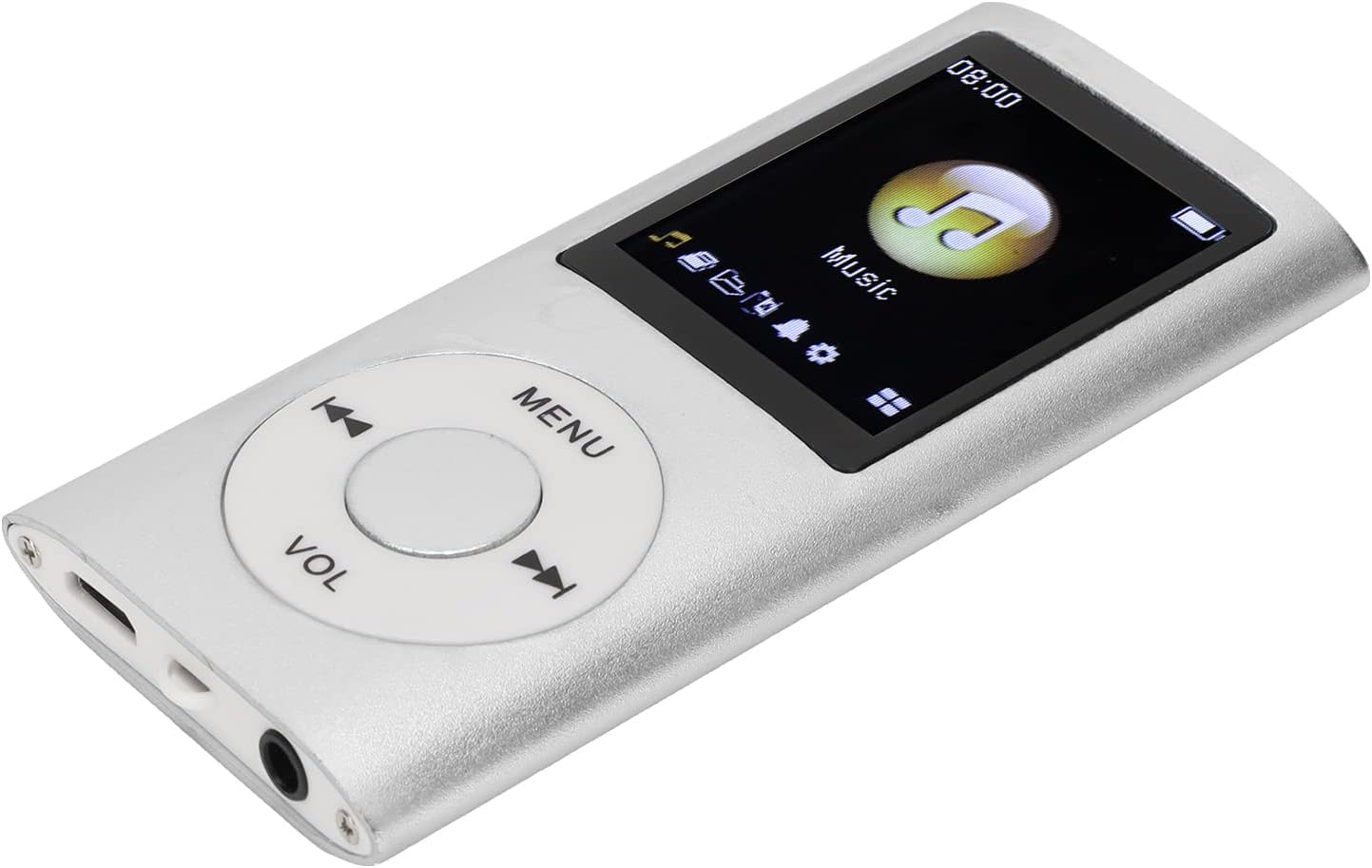 Akozon MP3 Player,MP3 1.8 Inch MP3 Player Stylish Multifunctional Lossless Sound Slim LCD Screen Portable Player