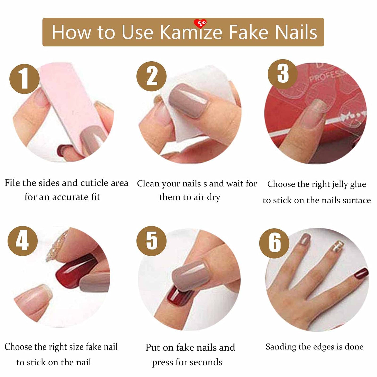 DANMANR Long Press on Nails Square French Fake Nails Full Cover Nude Acrylic False Nails for Women and Girls 24PCS (Black Coffin French)