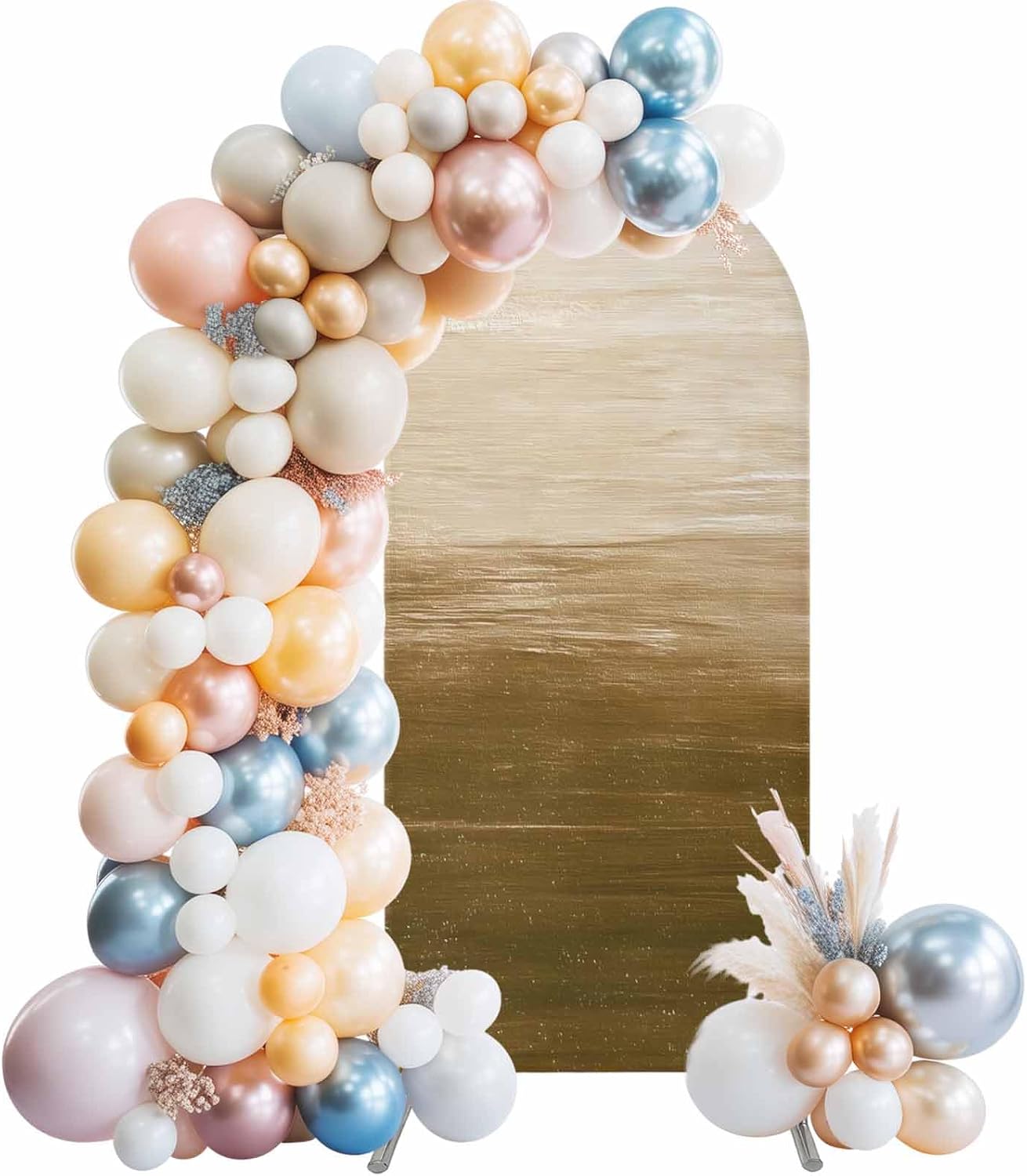Jnbasdffb 7.2 Brown Ombre Wedding Arch Cover, Stretchy Spandex Arch Backdrop Stand Covers FT, Modern Abstract Art Ocean
