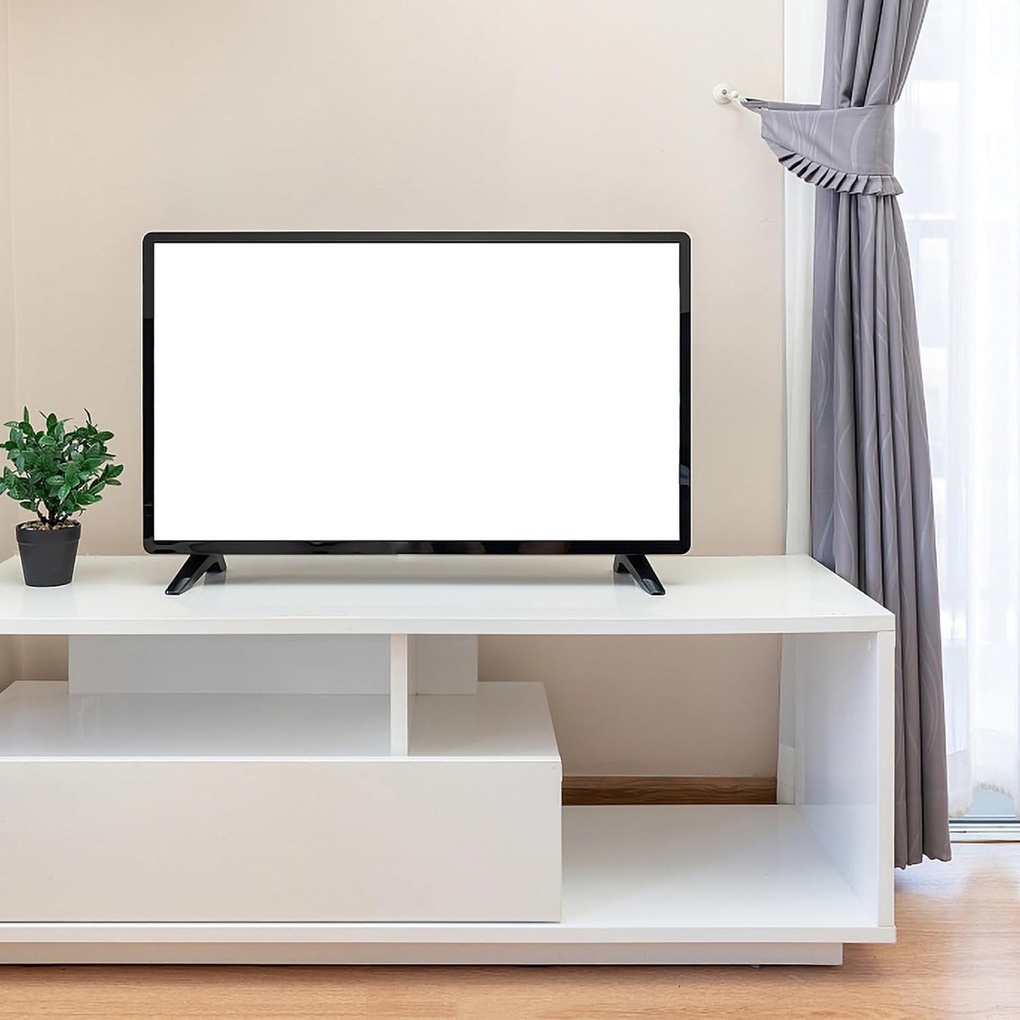 BESPORTBLE TV Stand Base Replacement Stable TV Holder Bracket with Screws Black Desktop Pedestal for Home Living Room