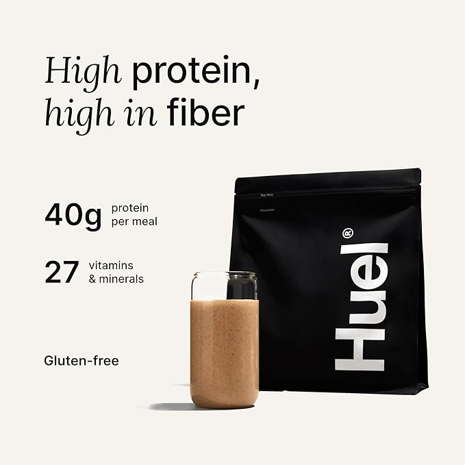 Huel Black Edition | Salted Caramel 40g Vegan Protein Powder | Nutritionally Complete Meal | 27 Vitamins and Minerals, Gluten Free | 17 Servings | Scoop not included to reduce plastic