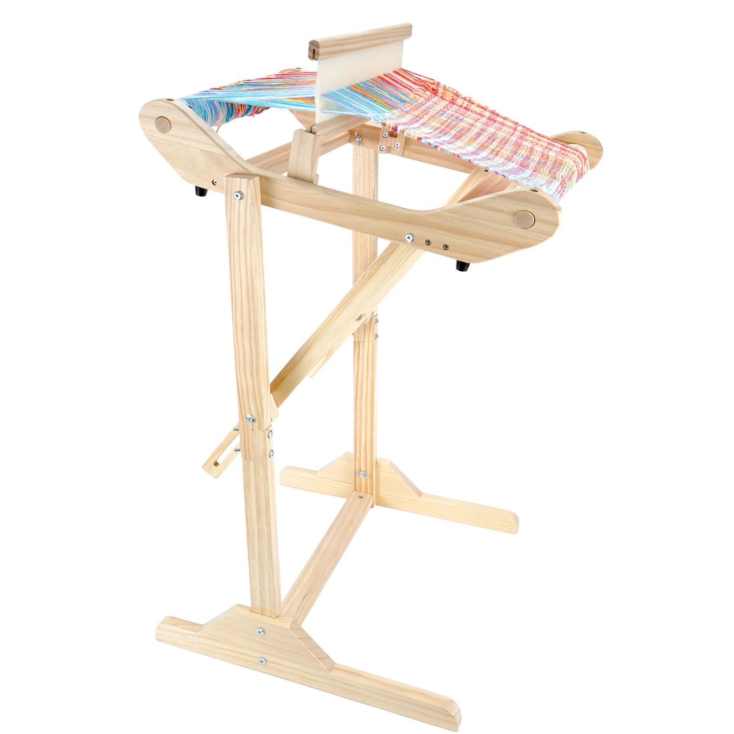 PURCOULEUR 16 Inches Rigid Heddle Loom with Holder, Wooden Weaving Loom for Adults, Multi-Craft Frame Loom for Beginners, Threads Warping Frame with Peg, Yarn Stand, Heddle Shed Stick Weaving Loom Kit