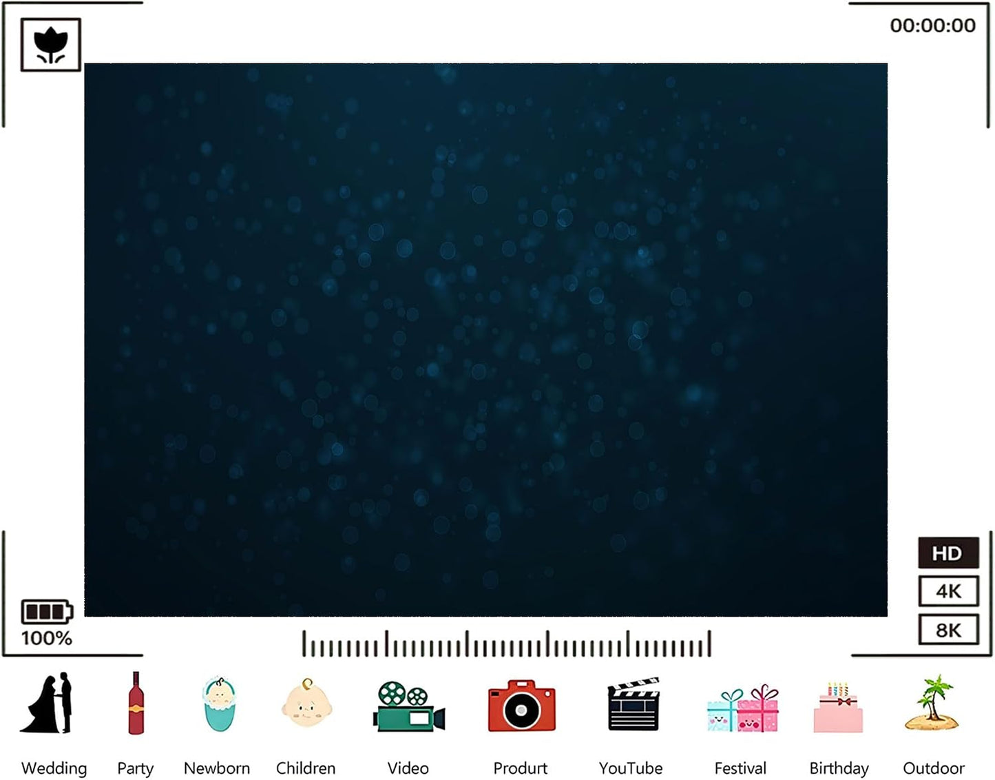 TryKid 6x6ft Dark Blue Bokeh Backdrop Deep Teal Sparkling Dots Mysterious Underwater Photography Background Ocean