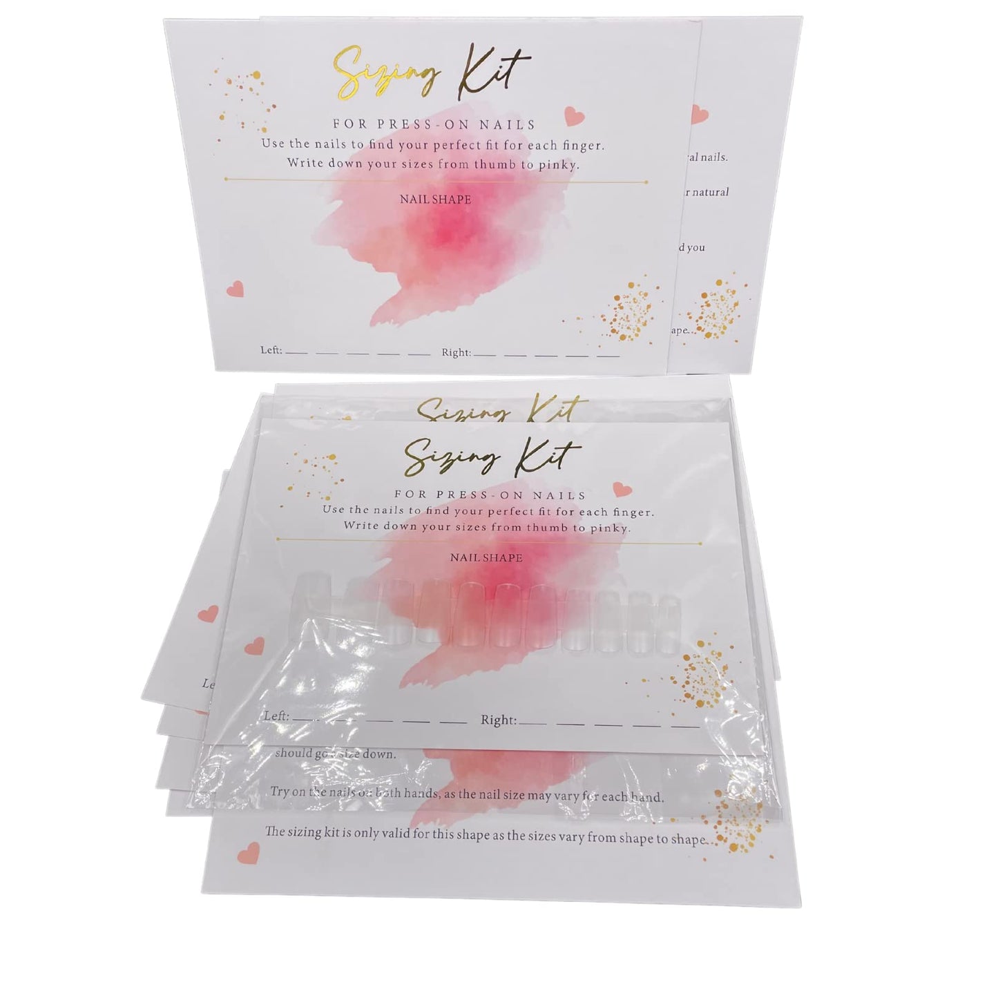 Press On Nails Sizing Kit Card and Ocean Nail Charms Bundle