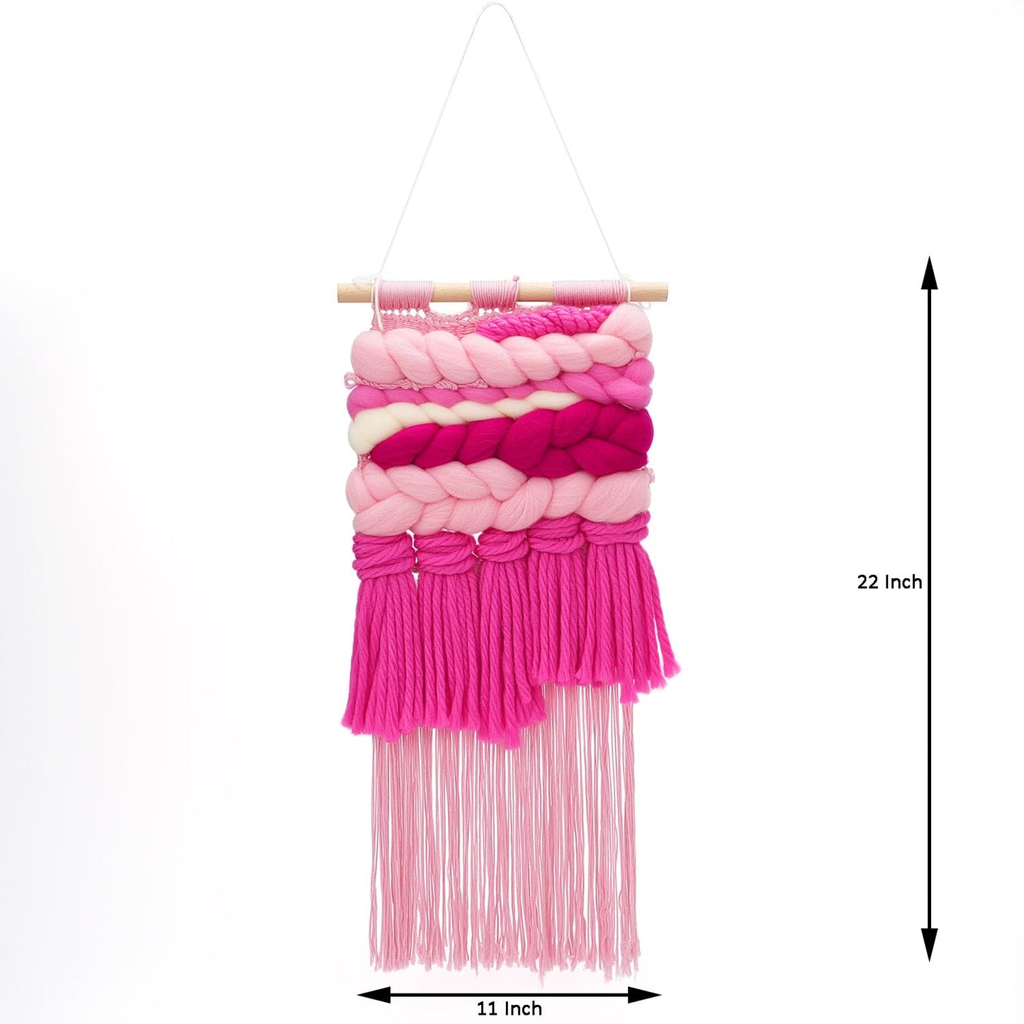 Weaving Loom for Beginners and 1 Set of Weaving Works Complete Yarn Kit with Detailed Friendly Instructions, Parents and Children in The Holiday Experience Weaving Brings Fun Pink