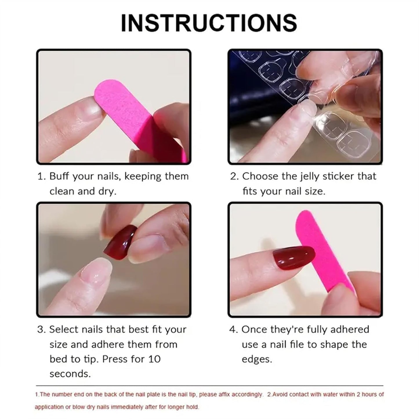 Coffin Press on Nails Medium - Black French Tip with Snake Design - Rhinestone, Glitter, Glossy Full Cover False Nails - for Women 24 Pcs