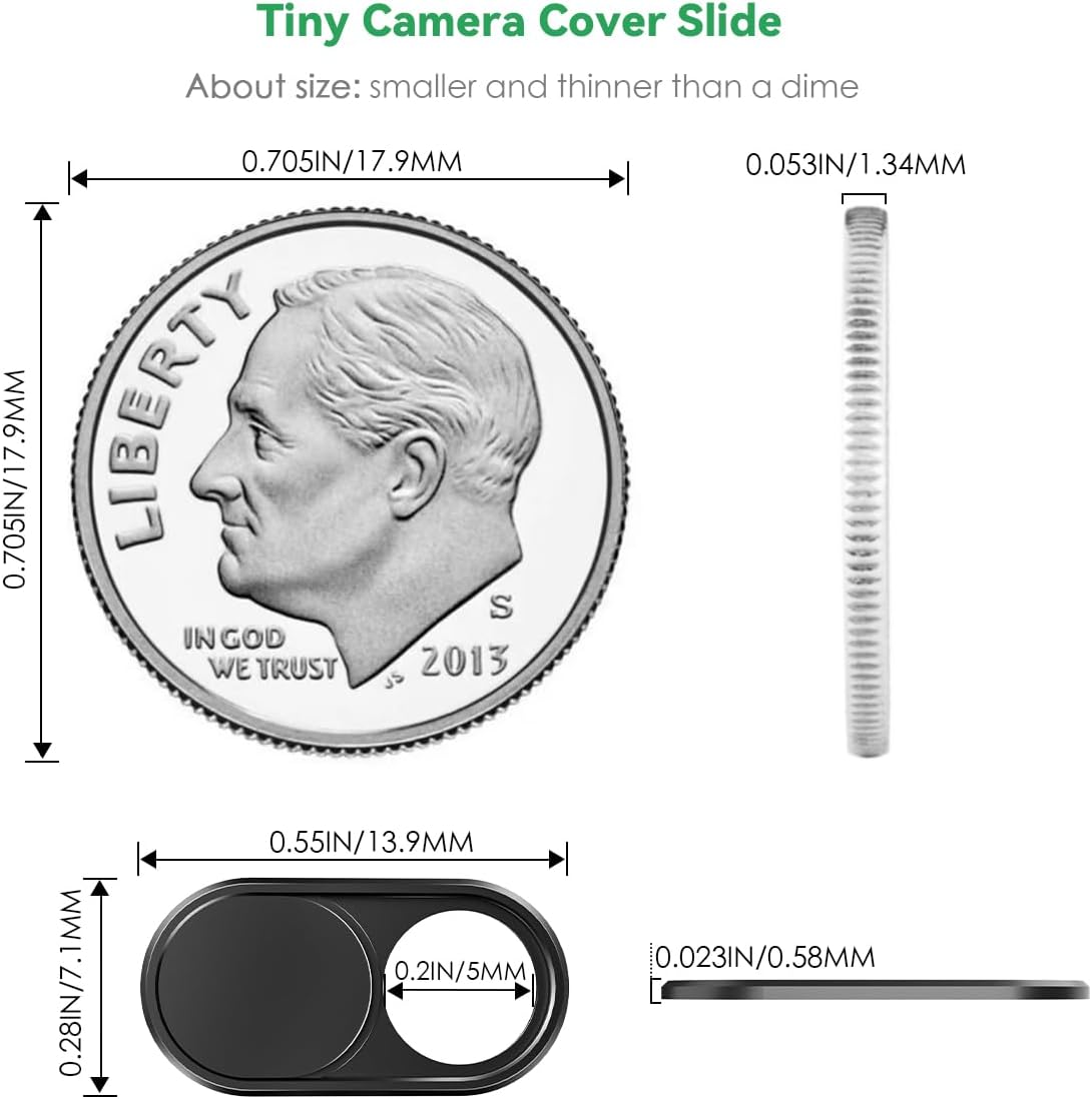 CloudValley Slide[2-Pack], 0.023 Inch 8/7/6 Webcam Cover Ultra-Thin Metal Web Camera Cover for Macbook Pro, iMac