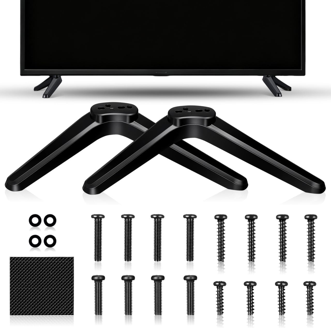 SEWACC 2pcs 32-55 Inch Universal Tv Stand Legs Replacement with Screws, Tabletop Tv Base Pedestal Feet for Tvs, Monitor