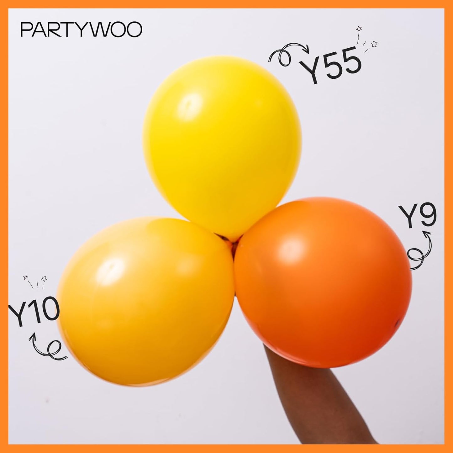 PartyWoo Orange Balloons - 101pcs 12 Inch Fall Latex Helium Balloons for Birthday & Baby Shower Decor