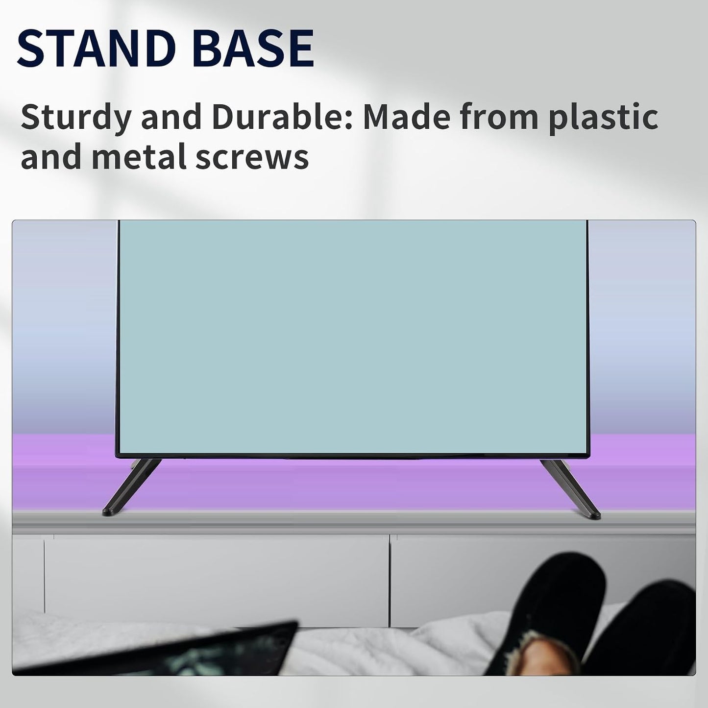 Kopinma 17mm-20mm Universal TV Stand, Table Top TV Stand Base Replacement, TV Base Pedestal Feet TV Stand Mount Legs