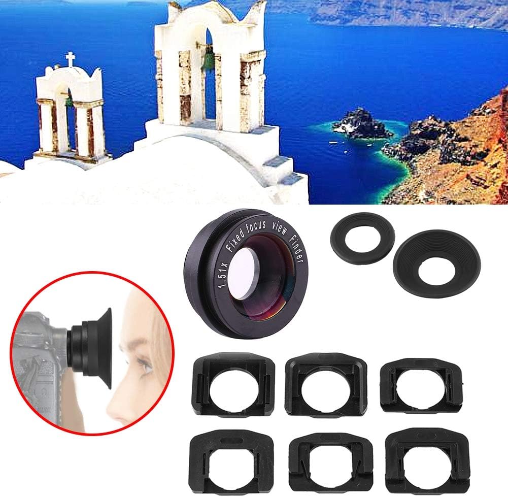 ZMellifluent 1.5X 6 15mm Fixed Focus Viewfinder Eyepiece Magnifier for DSLR Camera, Durable Eyecup with Mount Bases