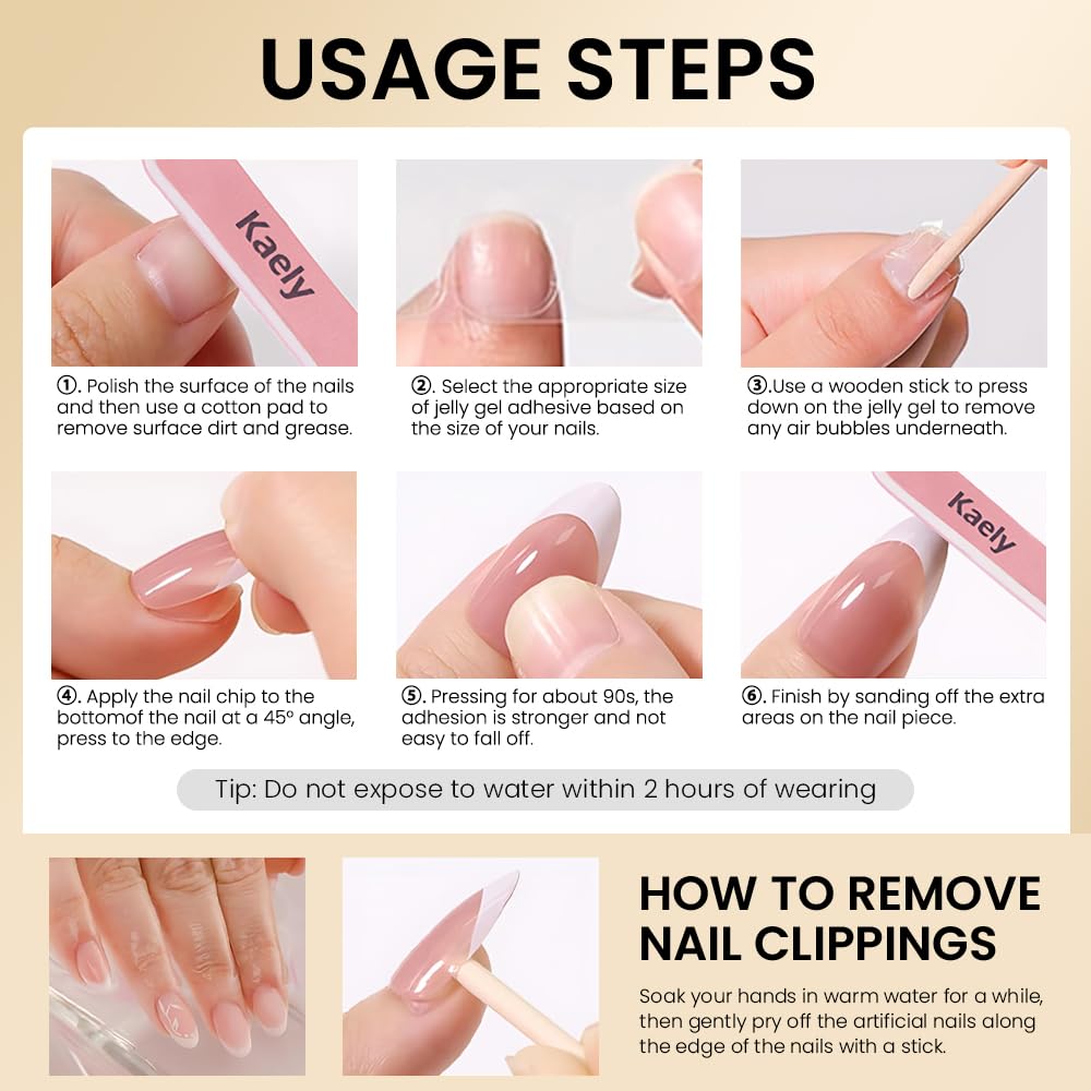 evpct 3D Nude Pink Press on Nails Short Almond No Glue with Gold White Flower Design, Short Almond Stick on Nails for Women Gift with Kit, Reusable Soft Acrylic Press on Fake Nail with Floral Design