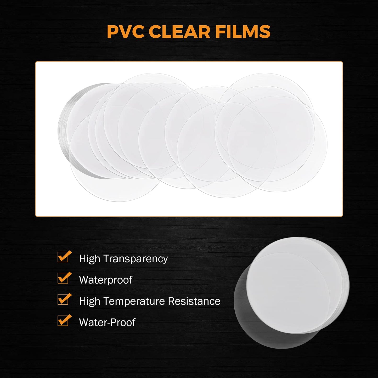 BEAMNOVA 500 Sets 44mm / 1.73 in (Approx. 1-3/4 inch) Button Maker Supplies Blanks for Round Pin Making Machine, Plastic Back, Hand Press Badge Making Refills