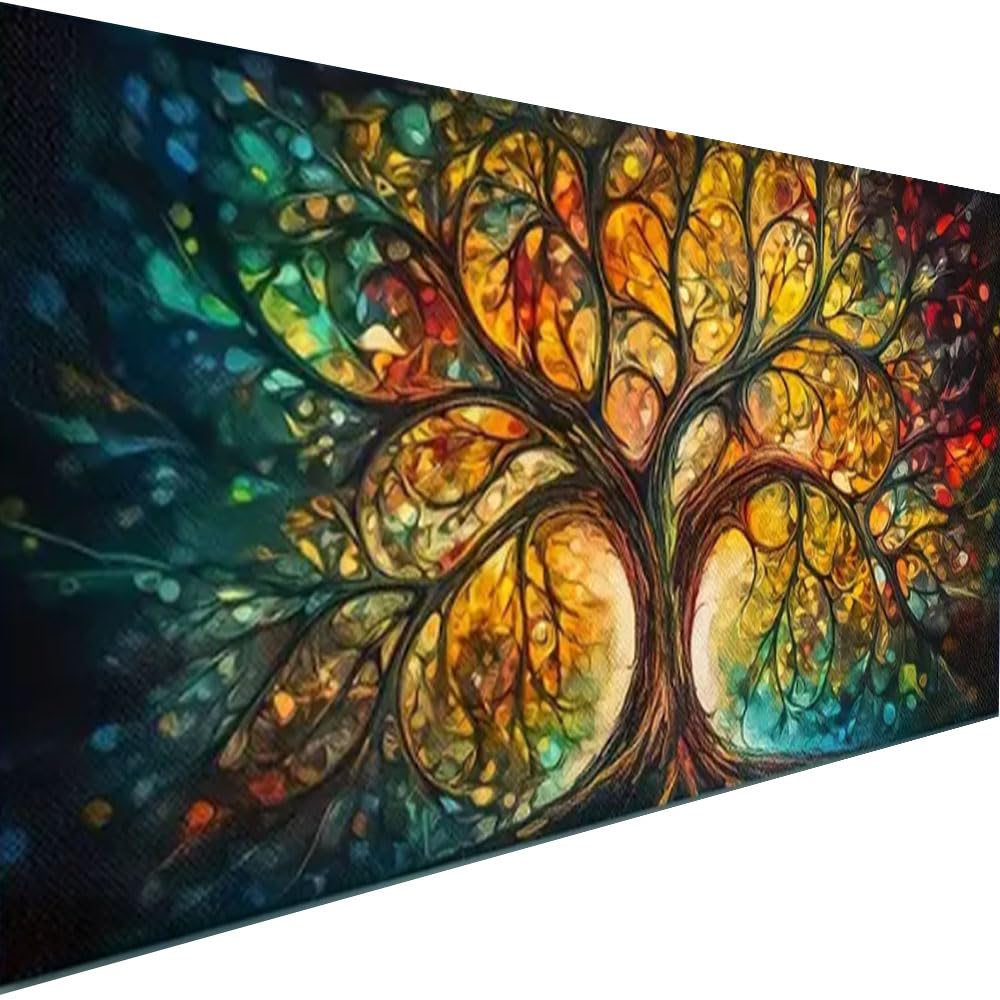 COHAYISY Large Diamond Art Kits for Adults - Tree of Life Diamond Painting Kits for Adults, DIY Full Drill Tree of Life Diamond Art Painting, Gem Painting Kit for Wall Decor 27.5 X 15.7inch