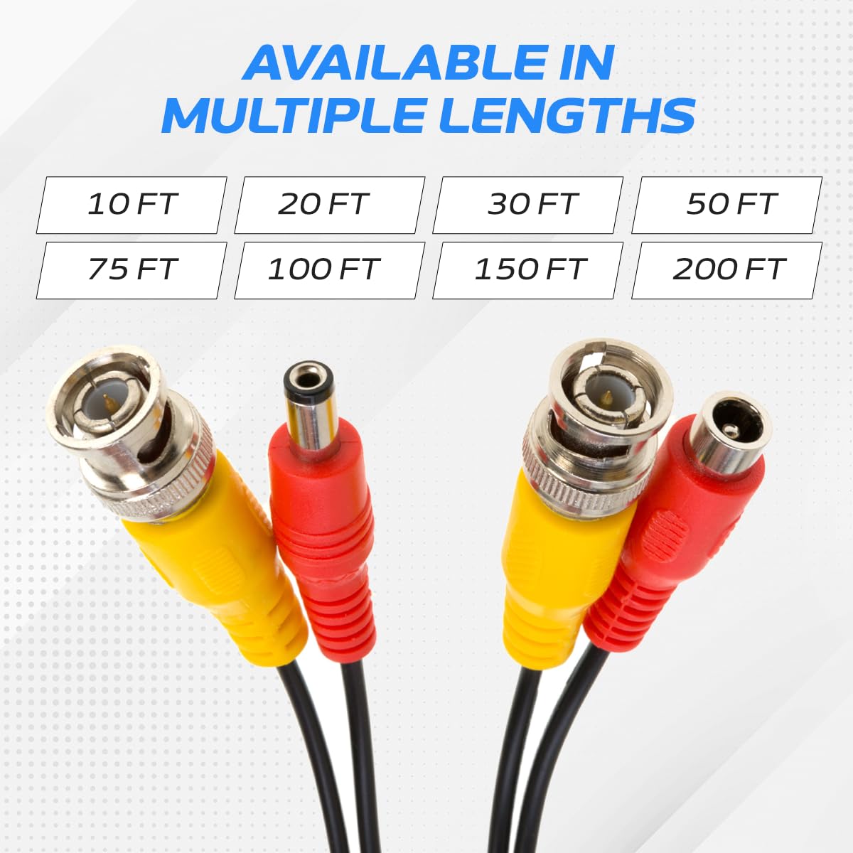10FT Cables Direct Online Black Premade BNC Video Power Cable Extension Wire for CCTV, Security Camera, DVR