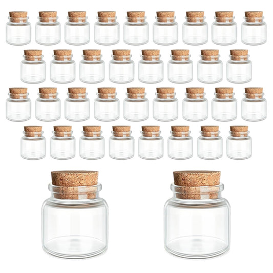 36-Pack 0.35 oz (10 ml) Glass Bottles with Cork Stoppers – for Spell Bottles, Spice Jars, DIY Party Favors, Travel Memories & Plant Propagation – Empty Recyclable Containers for Crafts, Kitchen,Décor