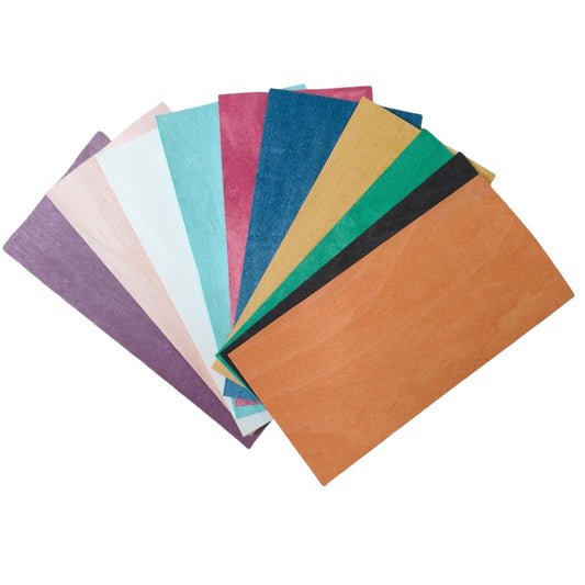 10 Colors One Pack,Exotic Dyed Maple Wood Veneer Sheet 7.8''×4'',Flat Cut,Craft DIY Chip for Fingerboard Handmade Guitar Marquetry Woodworking
