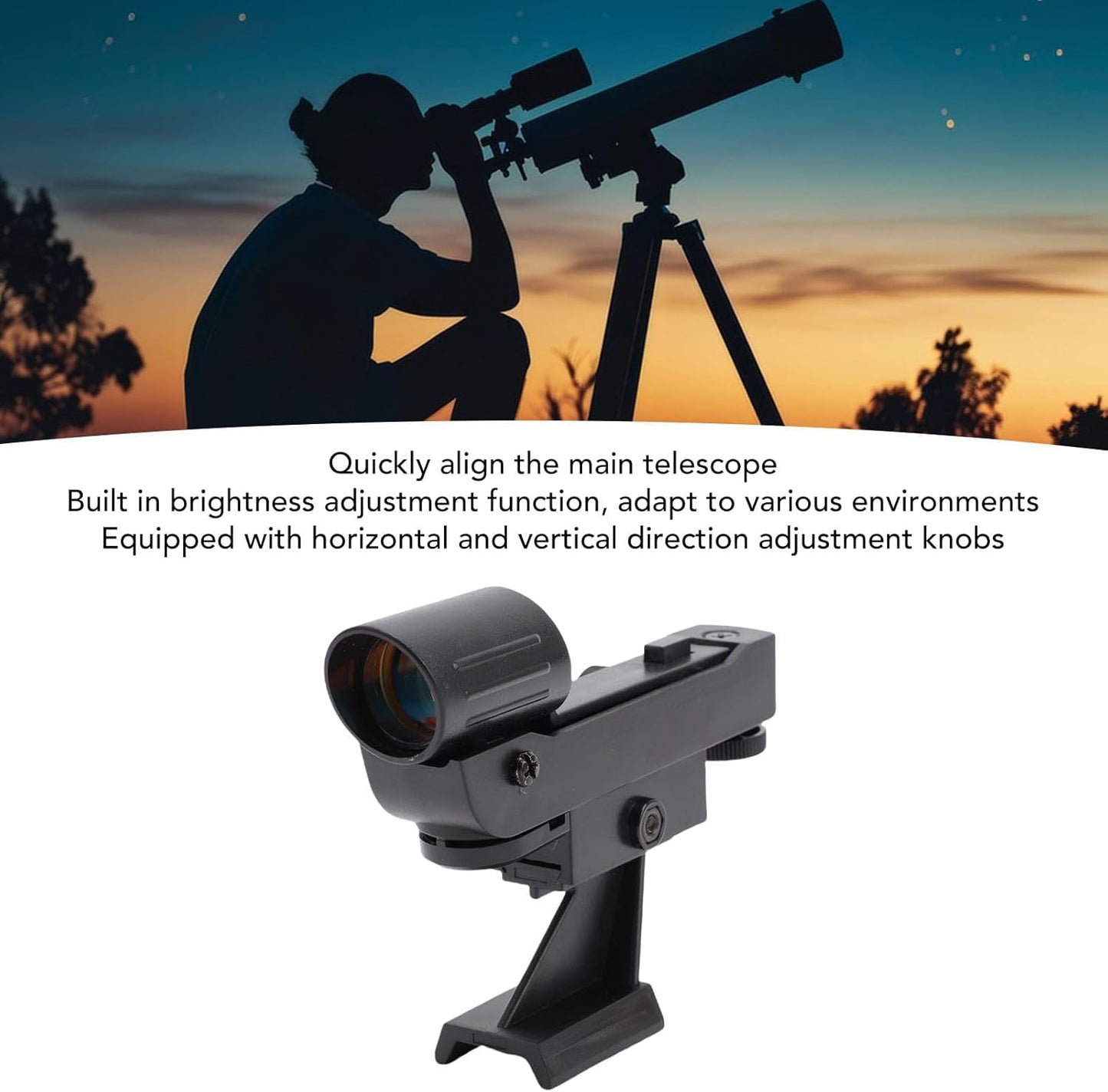 Zopsc 80 90 130EQ Telescope Finder Scope, LED Dot Viewfinder with Brightness Adjustment and Quick Alignment, Universal