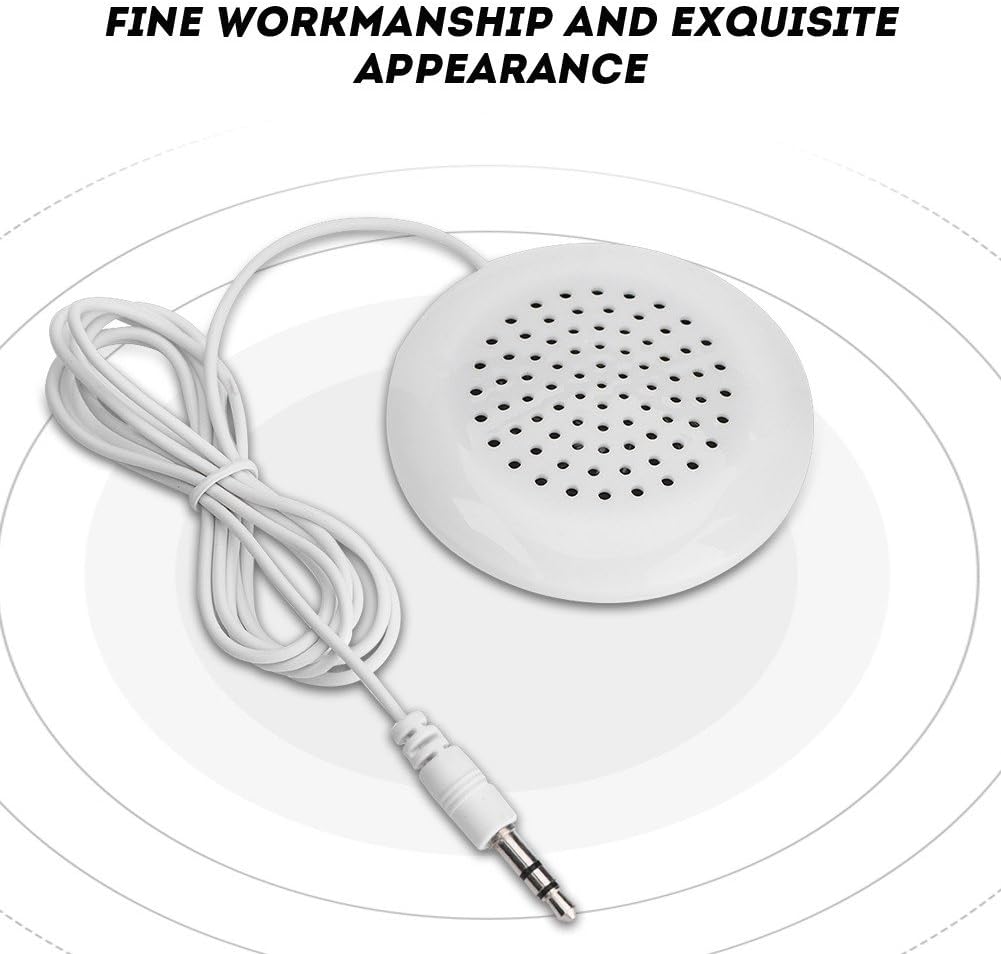 Zyyini 3.5mm Mp3 Mp4 Pillow Speaker, White Sleep Or Hypnosis Speaker New Mini Stereo Speaker for Phone CD Player