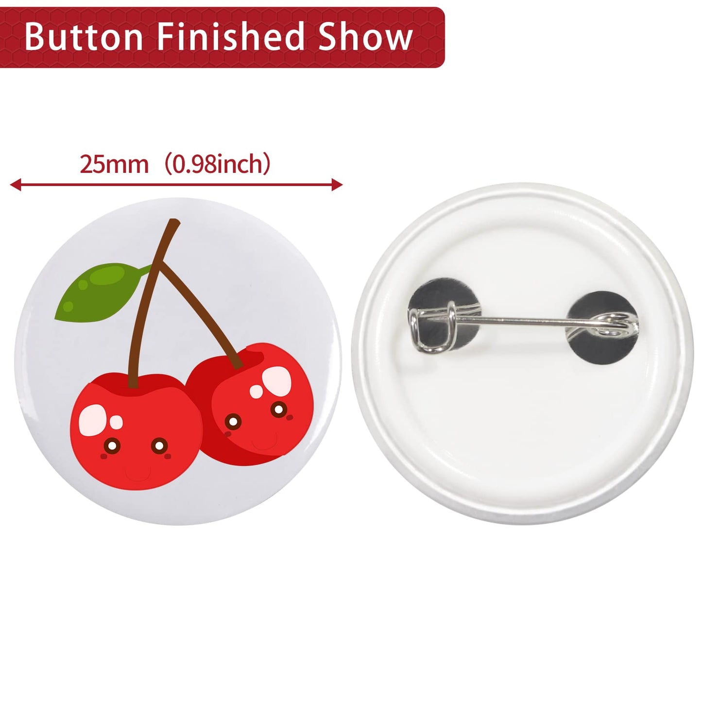 Onemorello 200 Sets Button Maker Supplies, 0.98 inch / 25mm Button Parts Buttons Supplies, Approx. 1 in Blank Badge Parts with Blank Paper for Buttons Maker Machine Pin Maker Press