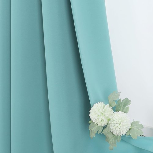 ChrisDowa Small Window Curtains - 36-Inch Grommet Thermal Insulated Room Darkening Panels | Aqua (2-Pack)