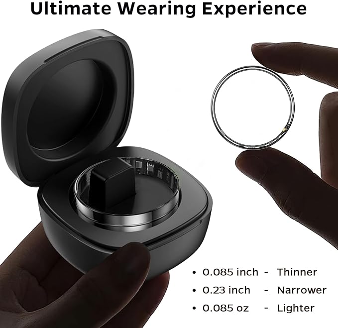 Upgrade Smart Ring for Women Men,Waterproof Fitness Ring, Fitness Tracker for Activity Monitoring,Sleep Tracker, No Subscription Fee, Smart Health Ring for iSO & Android (Black,11#)