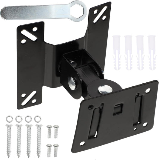 Uonlytech 360-degree 14-27 Inch Wall Mount Tv Bracket Rotatable Monitor Stand Metal Shaft for LCD Screens, Fixed Screen