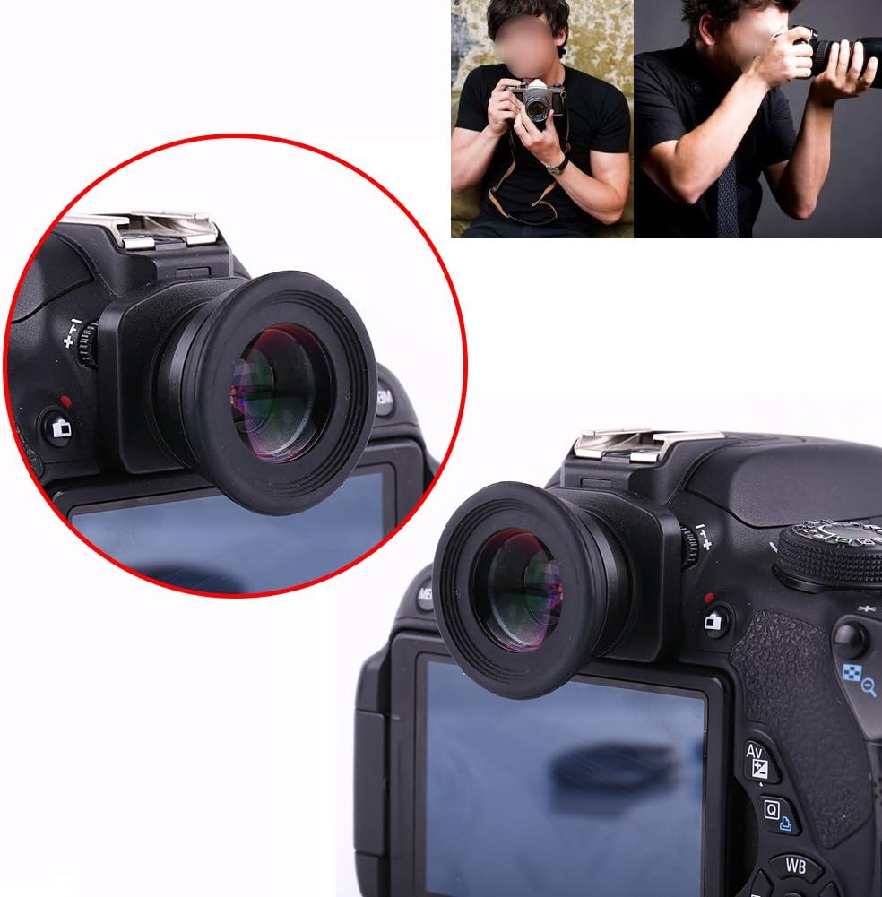 Yscryptoline 1.5X 6 15mm Fixed Focus Viewfinder Eyepiece Magnifier for DSLR Camera, Durable Eyecup with Mount Bases