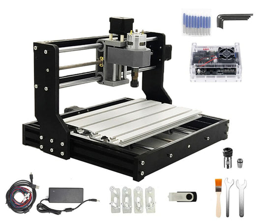 CNCTOPBAOS CNC 3018-PRO Wood Router Kit 3 Axis USB DIY Mini Desktop Engraver Milling Engraving Machine Woodworking Carving Cutting Plastic Acrylic PCB PVC GRBL Control 300x180x45mm