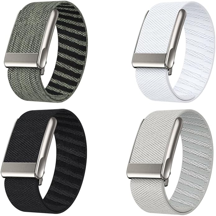 VeveXiao Stretchy Nylon Wristband Compatible with Whoop 5.0/Whoop MG Bands,Soft Stretchy Nylon Sports Loop Replacement Bands for Men Women, with Metal Frame Adjustable Connector