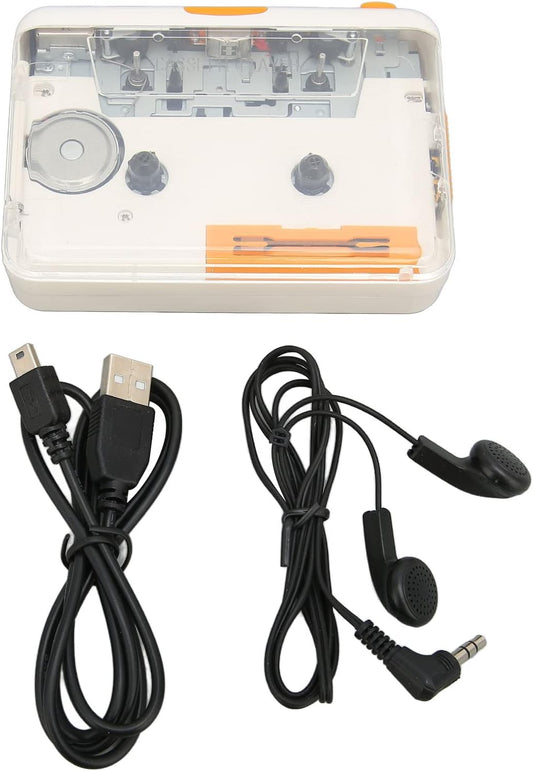 Cassette Tape-To-MP3 USB Tape Converter Player, Portable Plug And Play Capture Device With Software For CD Burning