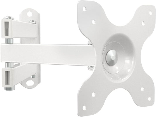 WALI 15 inch 13 32 inch 100x100mm (1330LM-W), TV Wall Mount Articulating LCD Monitor Full Motion Extension Arm Tilt