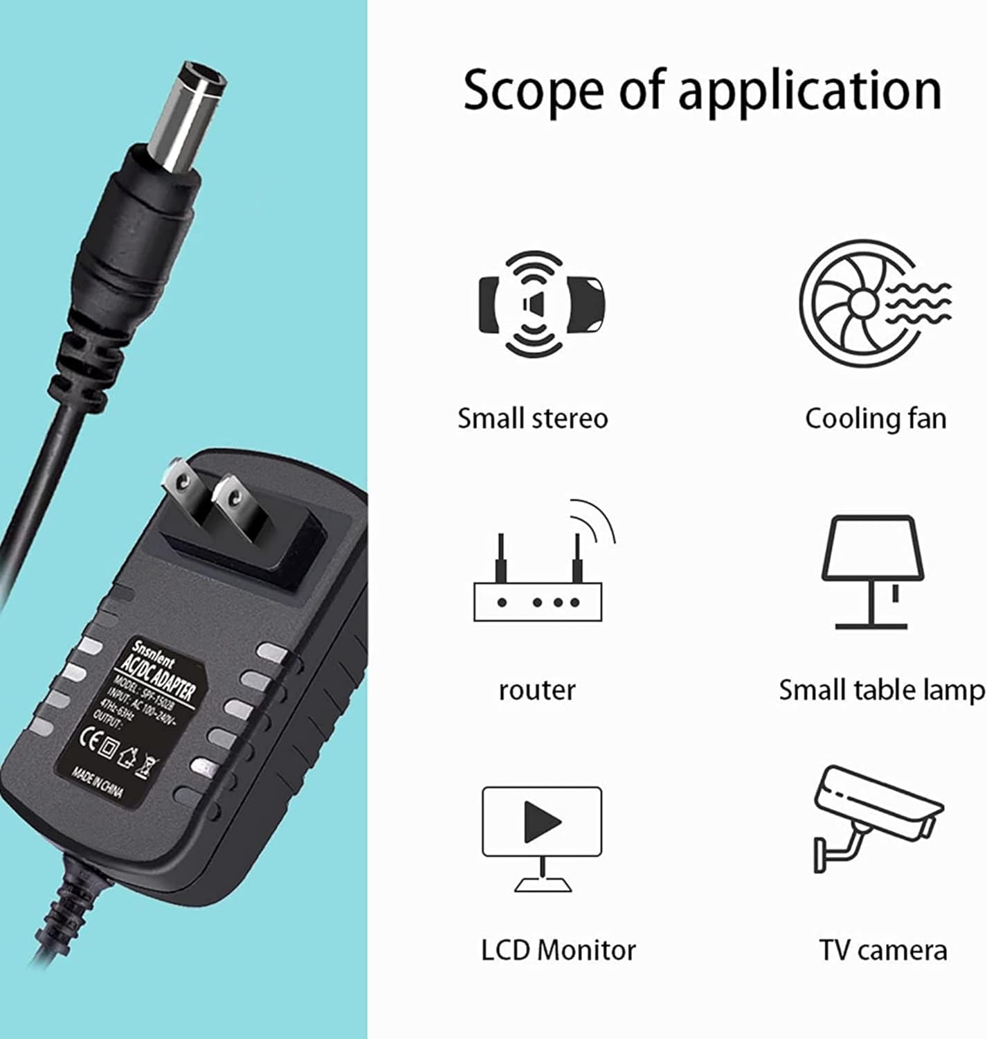 Dysead CB-200 CB200 AC/DC Adapter Compatible with iCODIS WiFi DLP Portable Mini Video Projector Power Supply Cord Cable