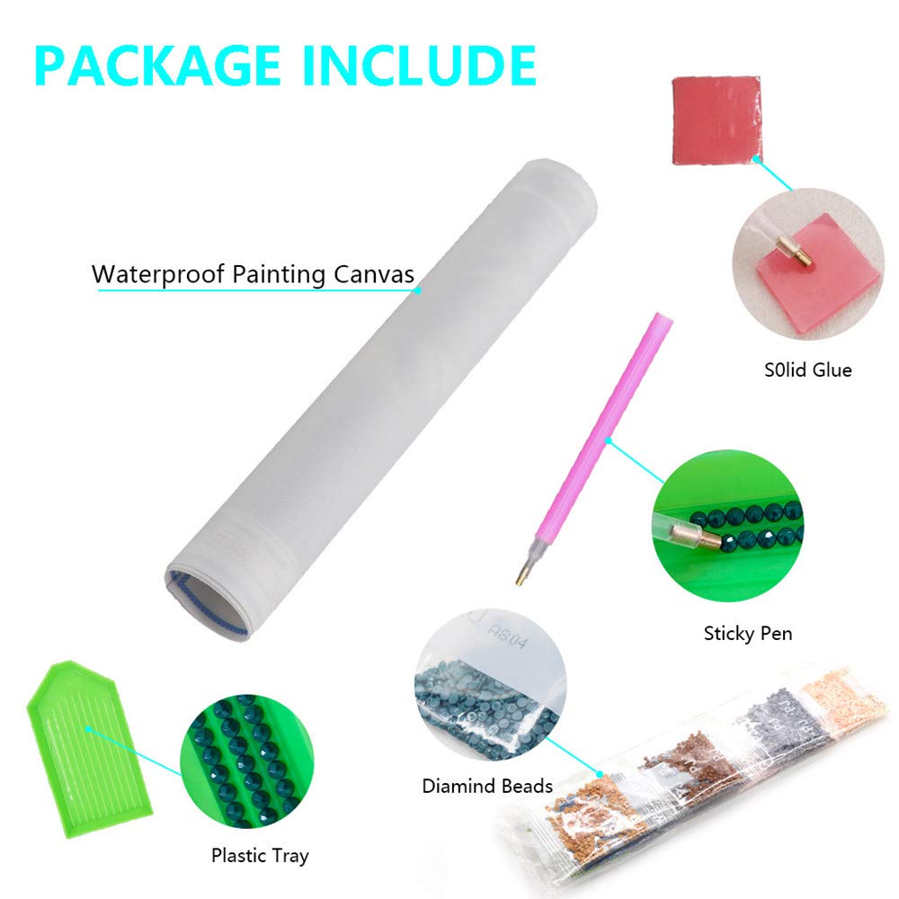 MMAHD Diamond Painting Kit, Sun Scene, 12x12 Inches Full Drill Diamond Art, 5D DIY Craft Set with Tools